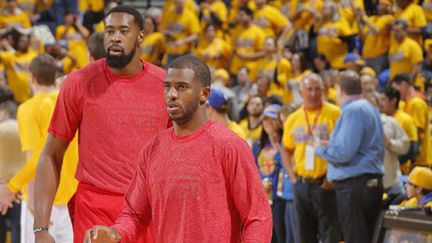 Chris Paul, star des Clippers, avec son maillot mis à l'envers en signe de protestation contre les propos racistes de son président, Donald Sterling