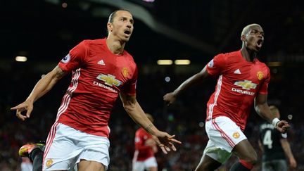 Zlatan Ibrahimovic et Paul Pogba (Manchester United) (OLI SCARFF / AFP)