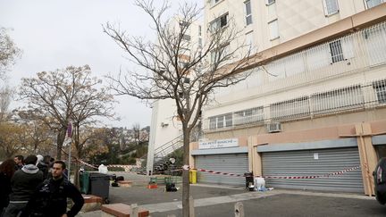 La cité La Bricarde,&nbsp;dans les quartiers Nord de&nbsp;Marseille,&nbsp;où un adolescent a été tué de plusieurs coups de couteau, le&nbsp;29 janvier 2016. (MAXPPP)