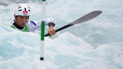 Etienne Daille, en finale du Kayak