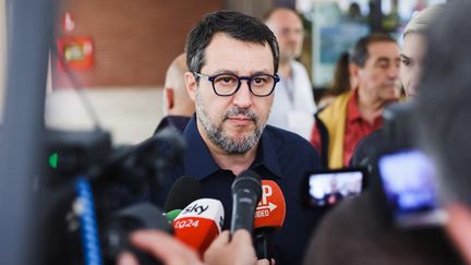 Matteo Salvini à Milan, en Italie, le 8 juin 2024. (ALESSANDRO BREMEC / NURPHOTO / AFP)