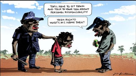 Dessin de Bill Leak, paru le 4 août 2016 dans The Australian. Capture d'écran du site du quotidien. (DR (capture d&#039;écran du site de «The Australian»))