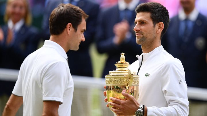 Le Serbe Novak Djokovic a remporté la dernière édition de Wimbledon, le 14 juillet 2019, face au Suisse Roger Federer. (DANIEL LEAL-OLIVAS / AFP)