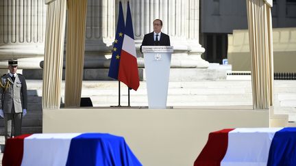 Fran&ccedil;ois Hollande le 27 mai 2015, au Panth&eacute;on, &agrave; Paris. (MARTIN BUREAU / AFP)