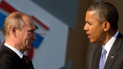 Vladimir Poutine et Barack Obama, lors du G20 &agrave; Saint-P&eacute;tersbourg (Russie), le 5 septembre 2013. (KAY NIETFELD / DPA / AFP)