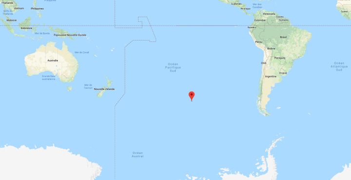 Le pôle d'inaccessibilité&nbsp;se trouve à quelque 3 500 kilomètres à l'est de la Nouvelle-Zélande et à 2 500 kilomètres au nord de l'Antarctique. (GOOGLE MAPS)