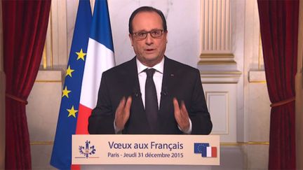 &nbsp; (François Hollande lors de ses vœux aux Français pour 2016 © Image France 2)