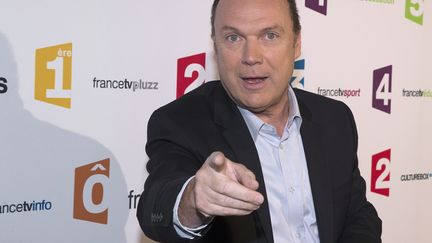 Julien Lepers lors de la rentrée de France Télévisions, à Paris, en août 2014.&nbsp; (JOEL SAGET / AFP)