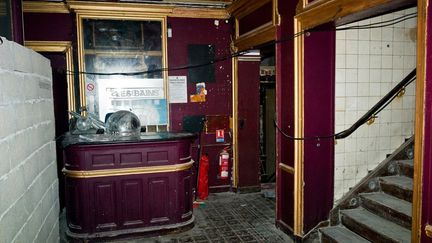 Ca vous rappelle quelque chose ? A gauche, l'entrée, murée, à droite l'escalier d'accès au restaurant, au fond en face l'escalier menant au club et à sa piste de danse.
 (Photo Stéphane Bisseuil - Courtesy Magda Danysz)