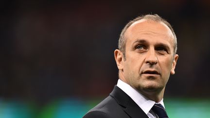 Philippe Saint-André avant le quart de finale France-Nouvelle-Zélande au Millenium Stadium de Cardiff (pays de Galles, Royaume-Uni), le 17 octobre 2015. (GABRIEL BOUYS / AFP)