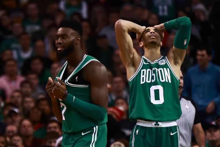 Jaylen Brown et Jayson Tatum, pépites des Celtics (OMAR RAWLINGS / GETTY IMAGES NORTH AMERICA)