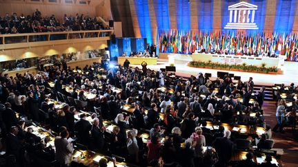 La Conf&eacute;rence g&eacute;n&eacute;rale de l'Unesco, &agrave; Paris, le 31 octobre 2011. (MIGUEL MEDINA / AFP)