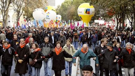 Manifestation à Paris contre la réforme des retraites, le 19 octobre 2010 (AFP / Jacques Demarthon)