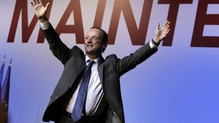 François Hollande, à Besançon, le 10 avril 2012. (PATRICK KOVARIK / AFP)