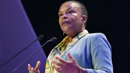 L'ex-ministre de la Justice Christiane Taubira, lors d'une convention nationale des avocats à Montpellier le 30 octobre 2014. (PASCAL GUYOT / AFP)