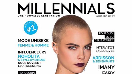 La couverture du premier numéro du bimensuel "Millenials", en kiosques, le 23 juin 2017. (DR)