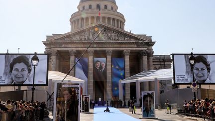 Le Panthéon se prépare à recevoir les cercueils de Simone et Antoine Veil.
 (LUDOVIC MARIN / POOL / AFP)