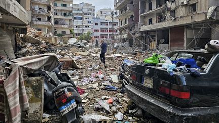 Le quartier de Haret Hreik à Beyrouth (Liban), le 18 novembre 2024, un jour après une frappe aérienne israélienne. (AFP)