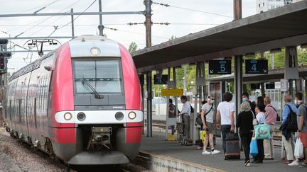 Un train à la gare d'Orléans (Loiret), le 25 août 2020.&nbsp; (JEAN-FRANCOIS MONIER / AFP)