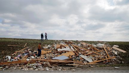 Une violente tornade a frappé le comté de&nbsp;Perryville, dans le Missouri, le 1er mars 2017 (JON DURR / GETTY IMAGES NORTH AMERICA / AFP)