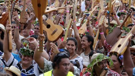 Le record du monde a été établi avec 4.750 participants au concert.
 (GREGORY BOISSY / AFP)