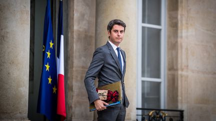 Le ministre de l'Education nationale, Gabriel Attal, à l'Elysée, à Paris, le 18 octobre 2023. (XOSE BOUZAS / HANS LUCAS / AFP)