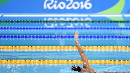 Un nageur japonais dans le centre aquatique olympique, à Rio de Janeiro, au Brésil, le 1er août 2016. (PHILIPPE MILLEREAU / DPPI MEDIA)