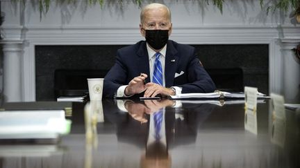 Le président américain Joe Biden à la Maison Blanche, à Washington (Etats-Unis), le 16 décembre 2021.&nbsp; (DREW ANGERER / GETTY IMAGES NORTH AMERICA / AFP)