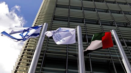 La nouvelle ambassade des Émirats arabes unis à Tel-Aviv, le 14 juillet 2021. (JACK GUEZ / AFP)