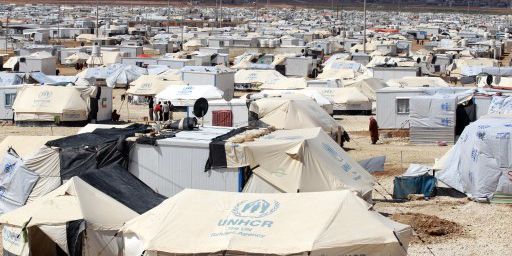 2014. Camp de réfugiés syriens en Jordanie. Le camp de Zaatari abrite quelque 100.000 réfugiés.