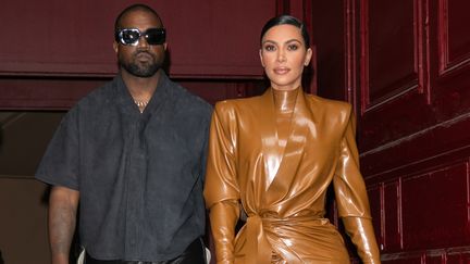 Kanye West et Kim Kardashian lors de la Fashion Week Femme&nbsp;Automne/Hiver 2020/2021 à Paris (MARC PIASECKI / WIREIMAGE)