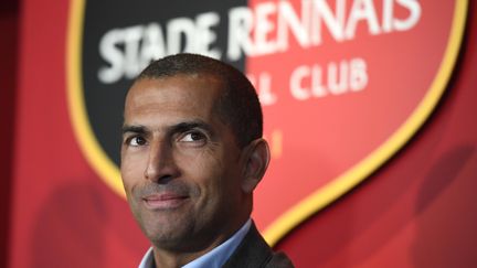 Sabri Lamouchi, lors de sa première conférence de presse en tant qu'entraîneur du Stade Rennais