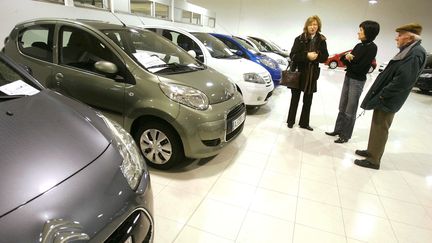 Chez&nbsp;un concessionnaire automobile, le 12 janvier 2010, à&nbsp;Voujeaucourt (Doubs). (MAXPPP)