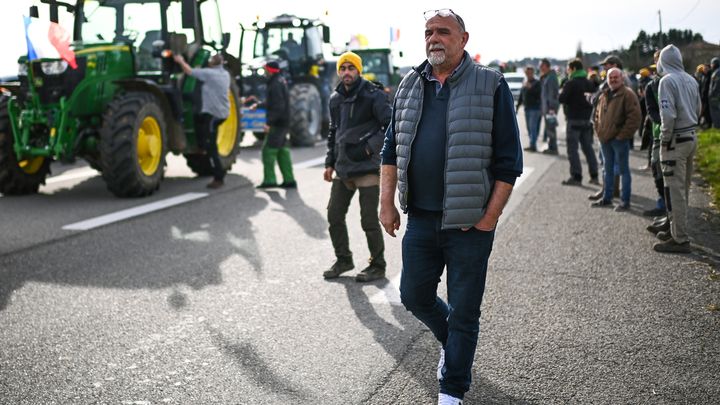 Serge Bousquet-Cassagne, de la Coordination rurale 47. (CHRISTOPHE ARCHAMBAULT / AFP)