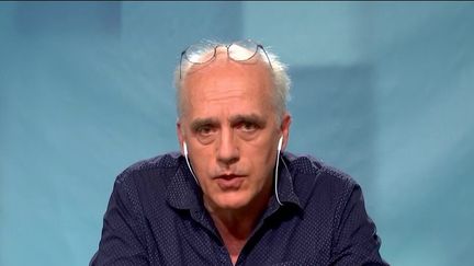 Philippe Poutou, candidat du Nouveau parti anticapitaliste (NPA) à la présidentielle sur franceinfo, le 28 mars 2022. (FRANCEINFO / RADIO FRANCE)