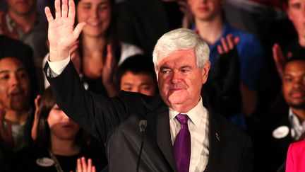 Newt Gingrich &agrave; Hoover, dans l'Alabama (Etats-Unis), le 13 mars 2012. (© TORU HANAI / REUTERS)