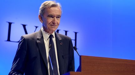 Bernard Arnault, patron de LVMH, à Paris, le 29 janvier 2019.&nbsp; (ERIC PIERMONT / AFP)