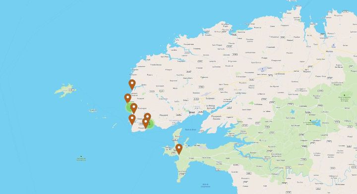 Cette carte recense les déchets les plus récurrents retrouvés sur les façades maritimes françaises. (OCEAN PLASTIC TRACKER)