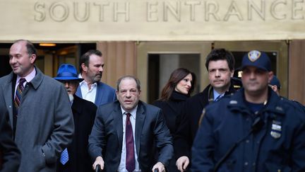 Harvey Weinstein, lors de son procès à New York, le 20 février 2020. (ANGELA WEISS / AFP)