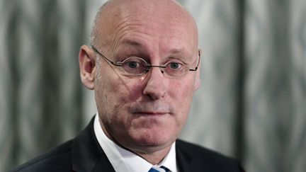 Bernard Laporte, président de la fédération française de rugby, a apporté son soutien aux clubs de rugby sinistrés de l'Aude. (STEPHANE DE SAKUTIN / AFP)