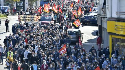 Manifestation du 1er mai à Hennebont dans le Morbihan (photo d'illustration). (THIERRY CREUX / MAXPPP)