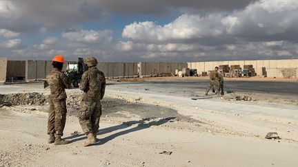 Des soldats américains dans la province irakienne d'Anbar, le 13 janvier 2020. (AYMAN HENNA / AFP)