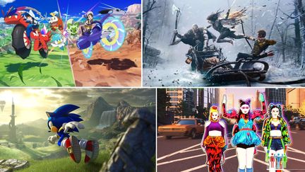 De nouvelles grosses sorties pour ce mois de novembre 2022. (GAME FREAK / SANTA MONICA STUDIO / SONIC TEAM / UBISOFT)