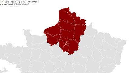 Un confinement entrera en vigueur dans seize départements à partir du 19 mars 2021 à "minuit".&nbsp; (FRANCEINFO)