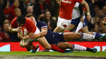 Leigh Halfpenny a inscrit deux essais face à l'Ecosse  (GEOFF CADDICK / AFP)