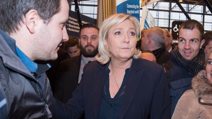 Marine Le Pen au Salon de l'agriculture, le 28 février 2018, à Paris. (SAID ANAS / CROWDSPARK /AFP)
