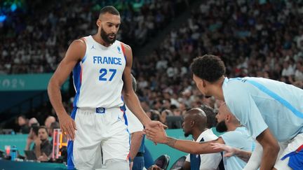 Rudy Gobert lors du quart de finale des JO face au Canada, le 6 août 2024. (LECOCQ CEDRIC / KMSP / AFP)