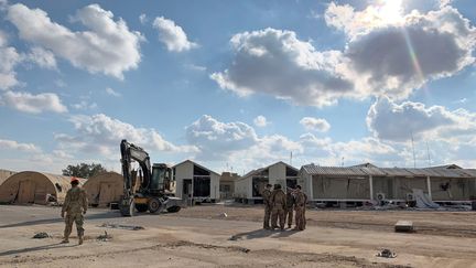 La&nbsp;base militaire américaine&nbsp;d'Ain al-Asad, dans la province d'Anbar, à l'ouest de l'Irak, le 13 janvier 2020.&nbsp; (AYMAN HENNA / AFP)