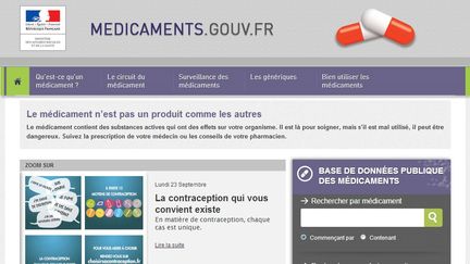 Le site medicaments.gouv.fr, qui propose une base de donn&eacute;es sur les m&eacute;dicaments et le bon usage, est ouvert sur le site du minist&egrave;re de la Sant&eacute; depuis mardi 1er octobre 2013. (MEDICAMENTS.GOUV.FR)