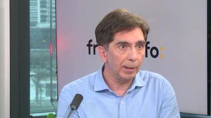 Bertrand Martinot, économiste à l’Institut Montaigne et ancien conseiller social de Nicolas Sarkozy, le 23 mars 2023. (FRANCEINFO / RADIO FRANCE)